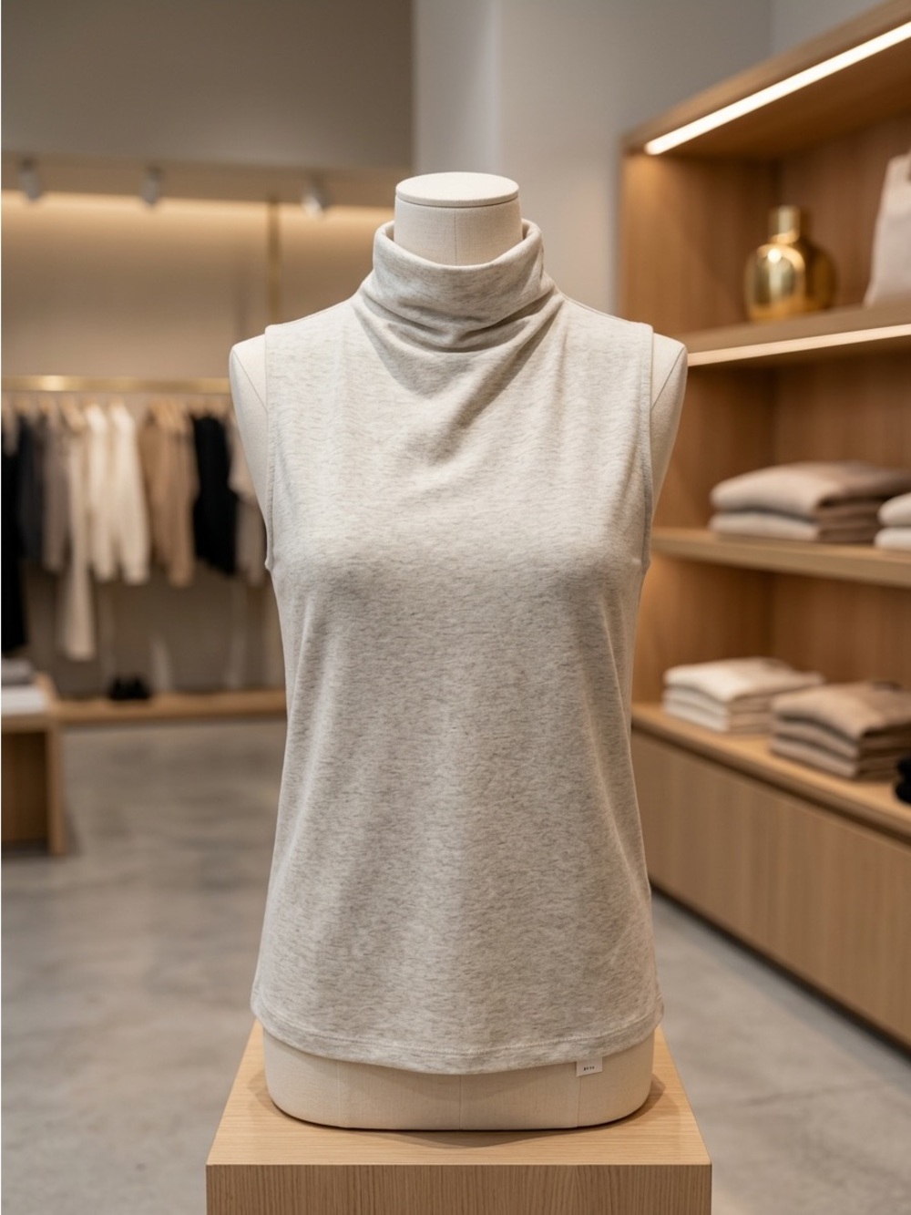 NWOT a new day Sleeveless Mock Turtleneck Light Heather Gray